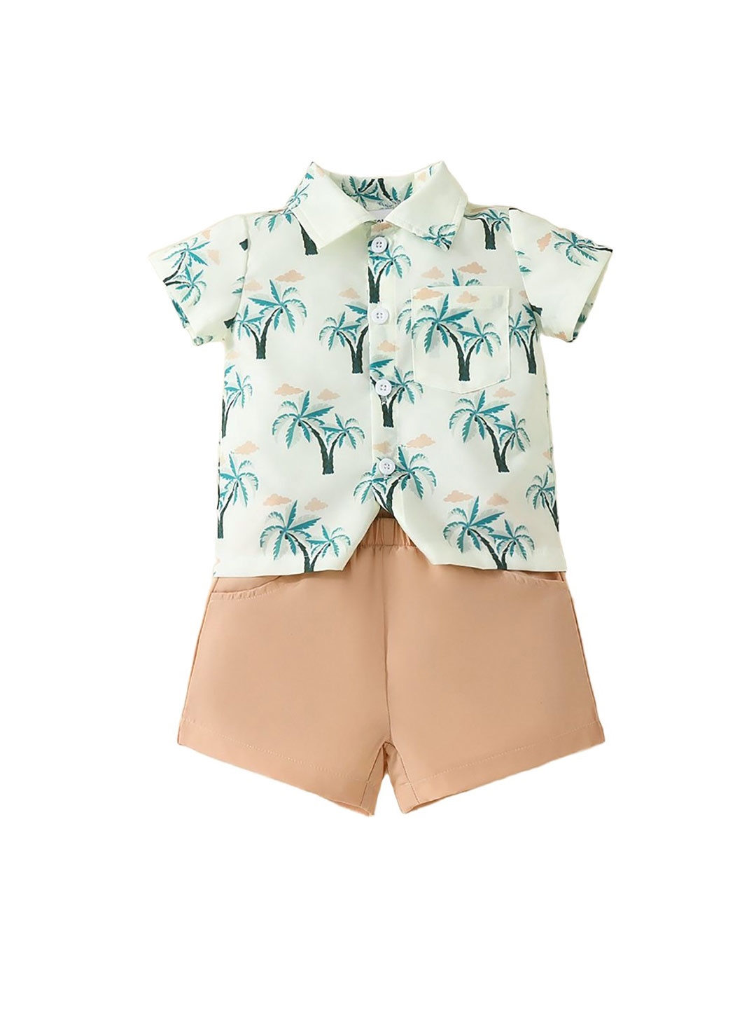

StyleCast x Revolte Boys Short Sleeves Printed Shirt with Shorts, Khaki