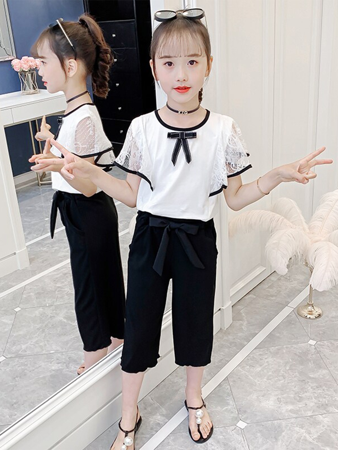 

StyleCast x Revolte Girls Top with Trousers, Black