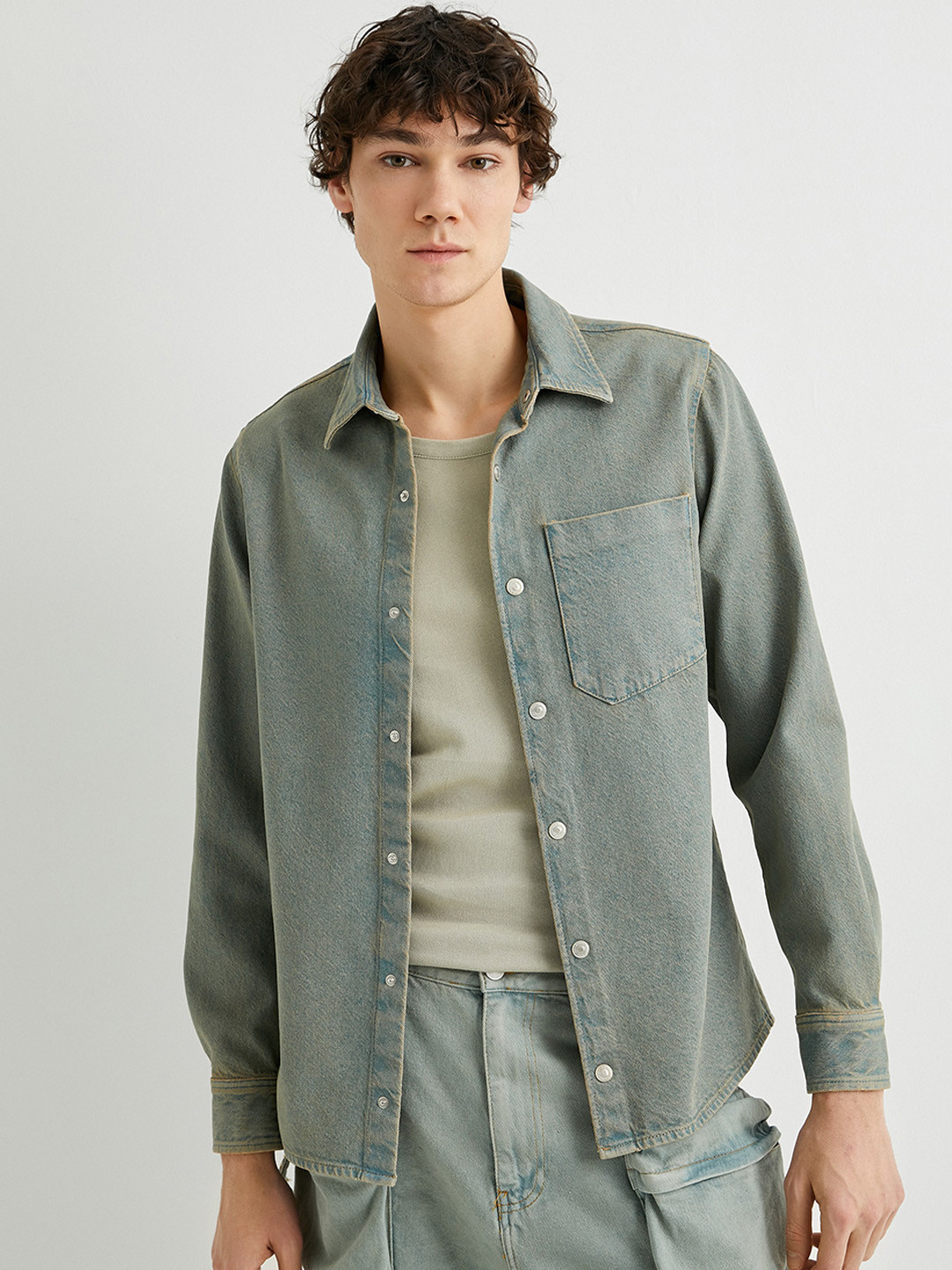 

Koton Pure Cotton Spread Collar Denim Jacket, Blue