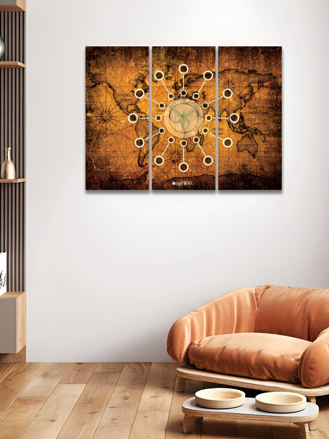 

OLIVE TREE Brown & Black Printed Contemporary Wall Clock