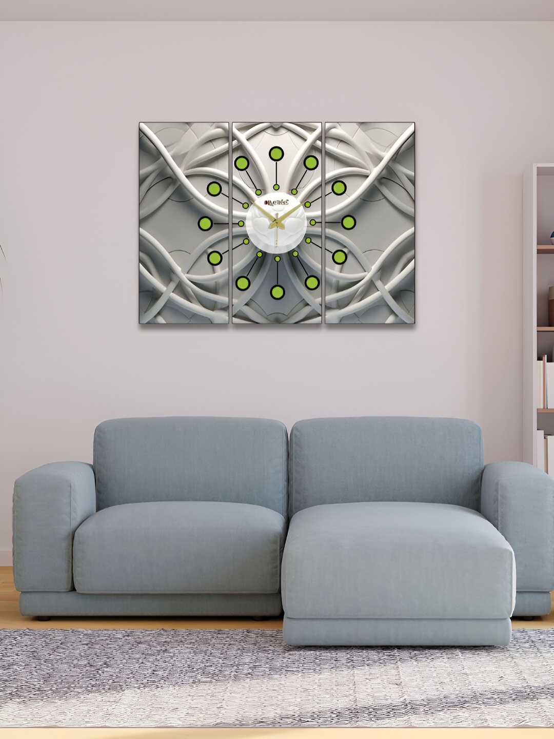 

OLIVE TREE Grey & White Printed Contemporary Wall Clock