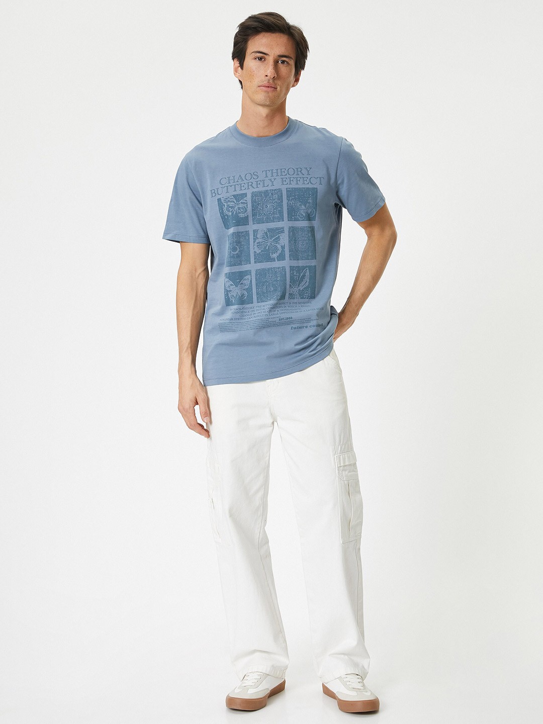 

Koton Graphic Printed Pure Cotton T-shirt, Blue