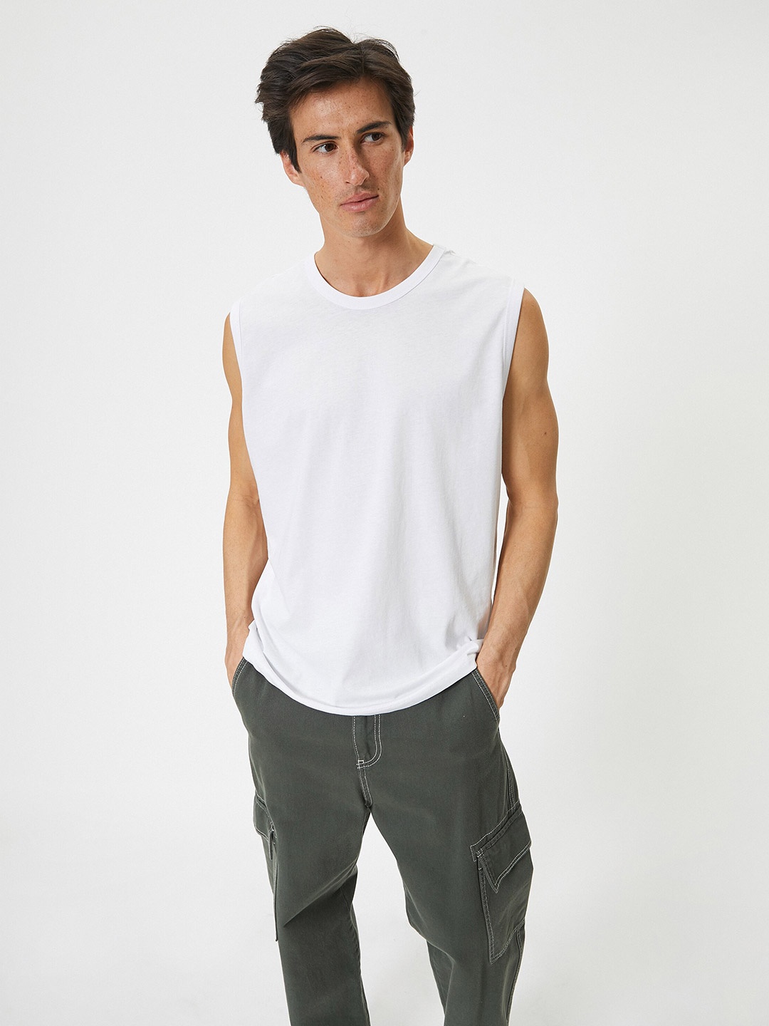 

Koton Round Neck Pure Cotton Casual T-shirt, White