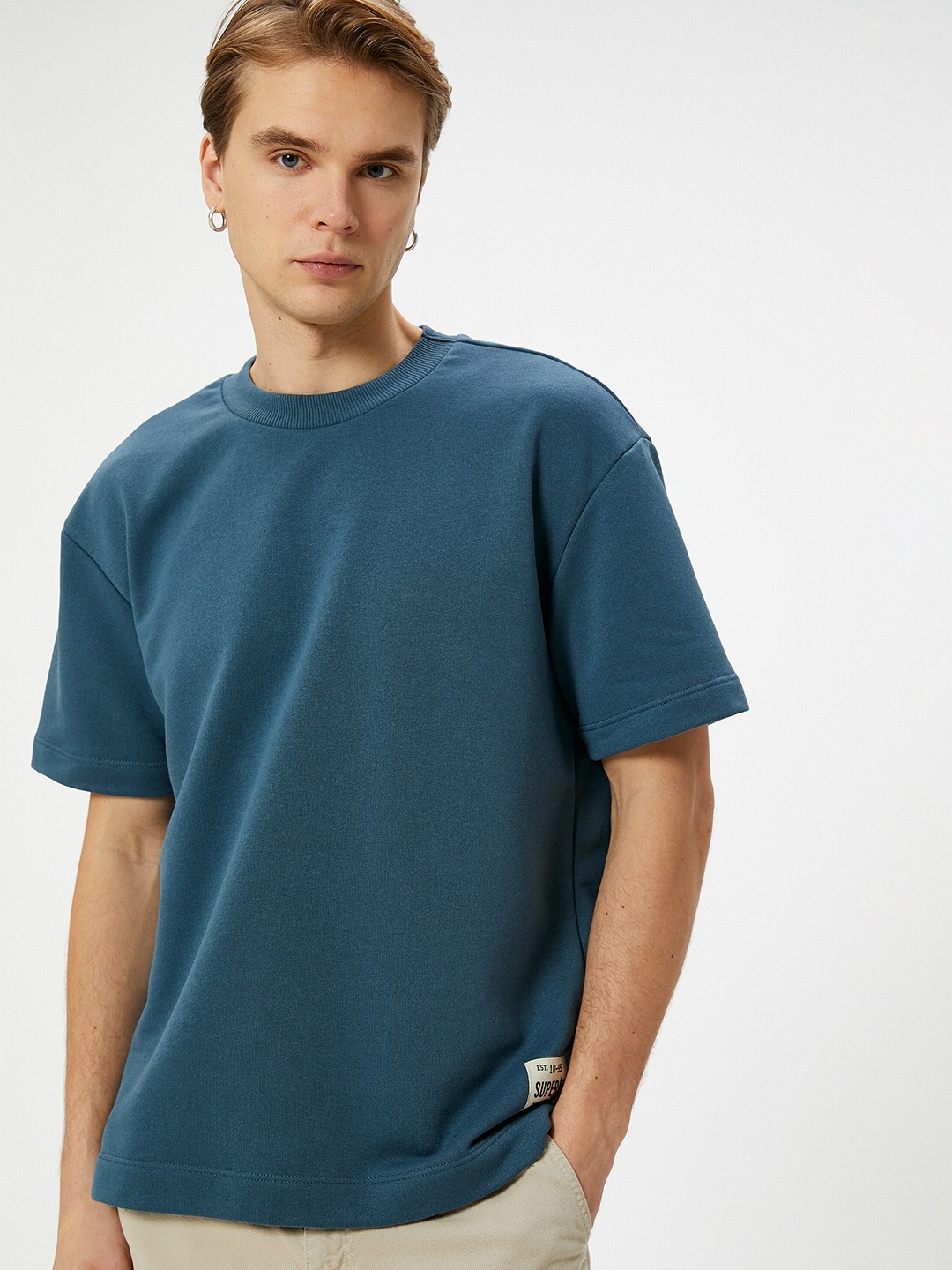 

Koton Round Neck Casual T-shirt, Teal