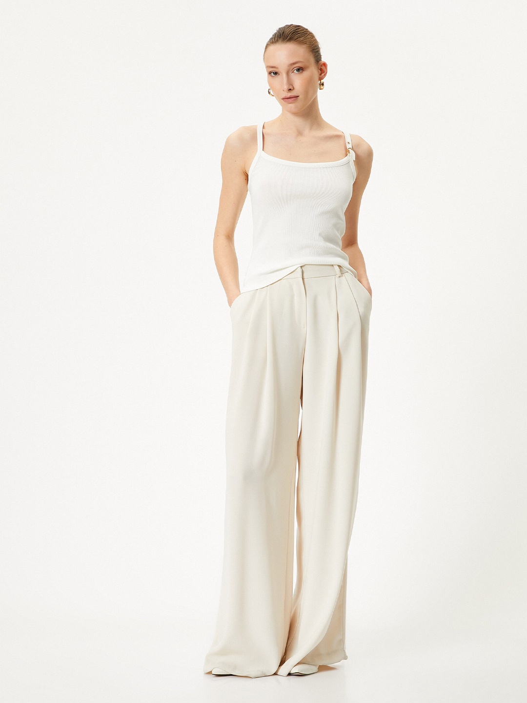 

Koton Shoulder Straps Cotton Top, White