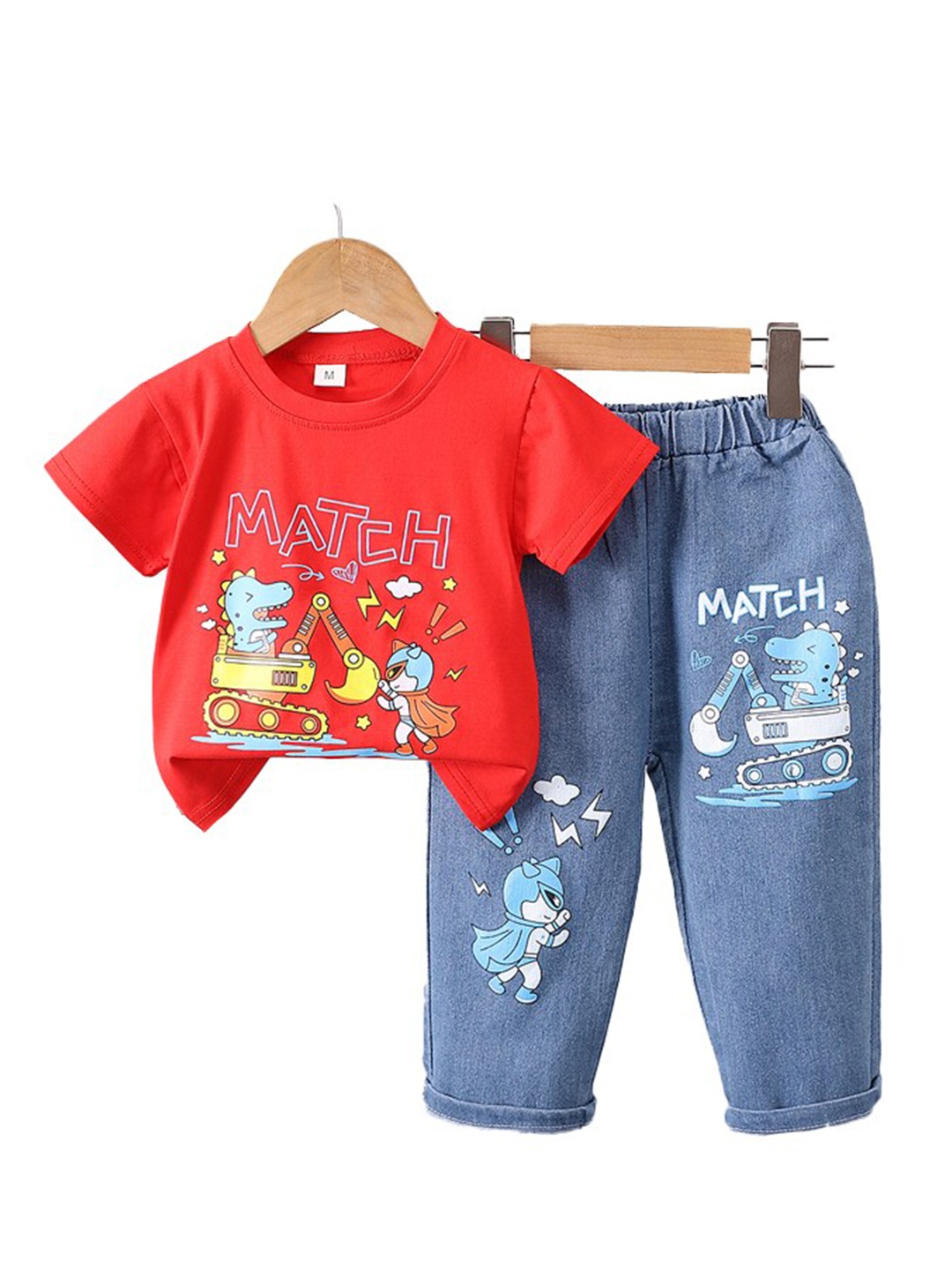 

StyleCast x Revolte Boys Printed T-shirt with Trousers, Red