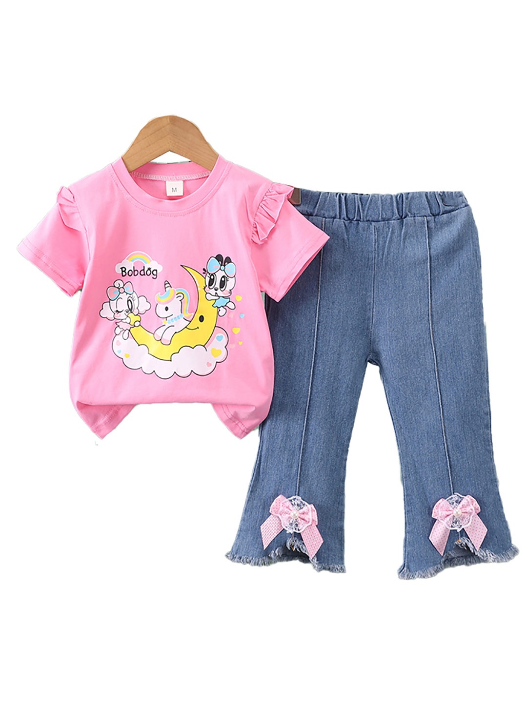 

StyleCast x Revolte Girls Printed Top with Trousers, Fuchsia