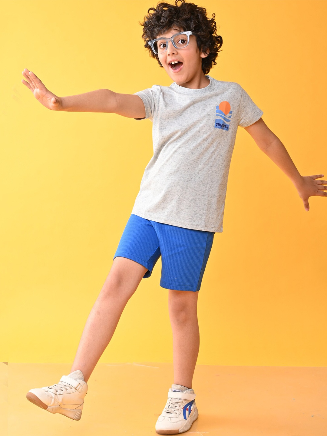 

Anthrilo Boys Printed T-shirt with Shorts, Blue