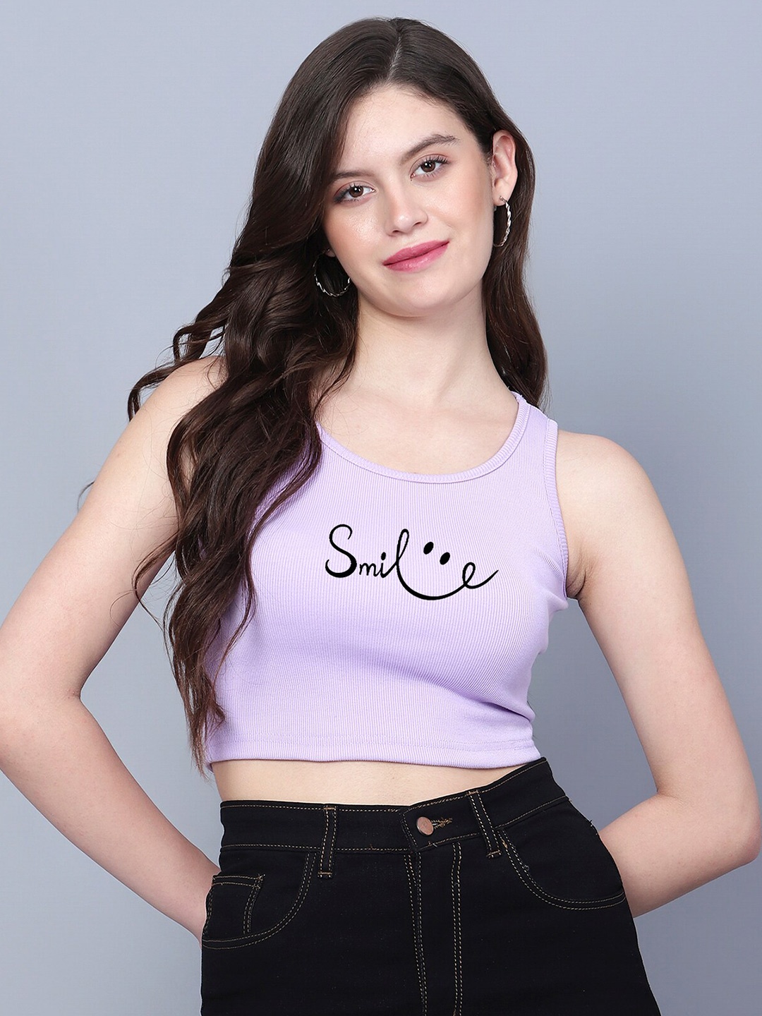 

Fashion And Youth Round Neck Tank Top, Lavender