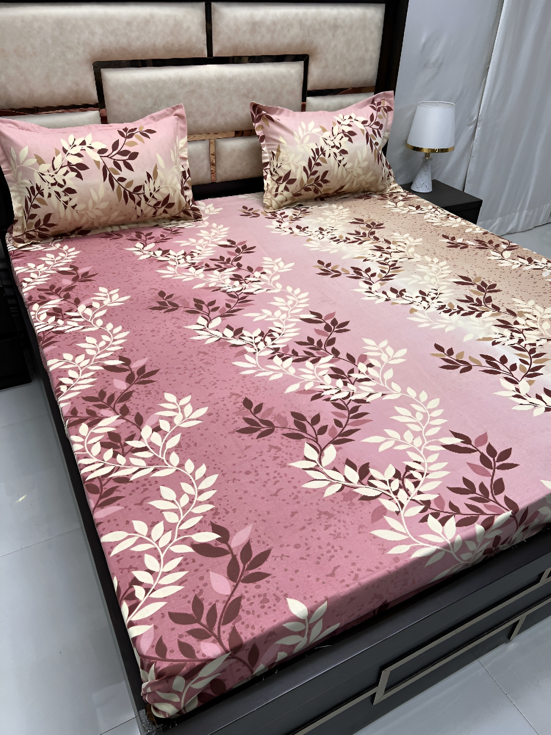 

Pure Decor Maroon & White Floral Queen Bedsheet with 2 Pillow Covers
