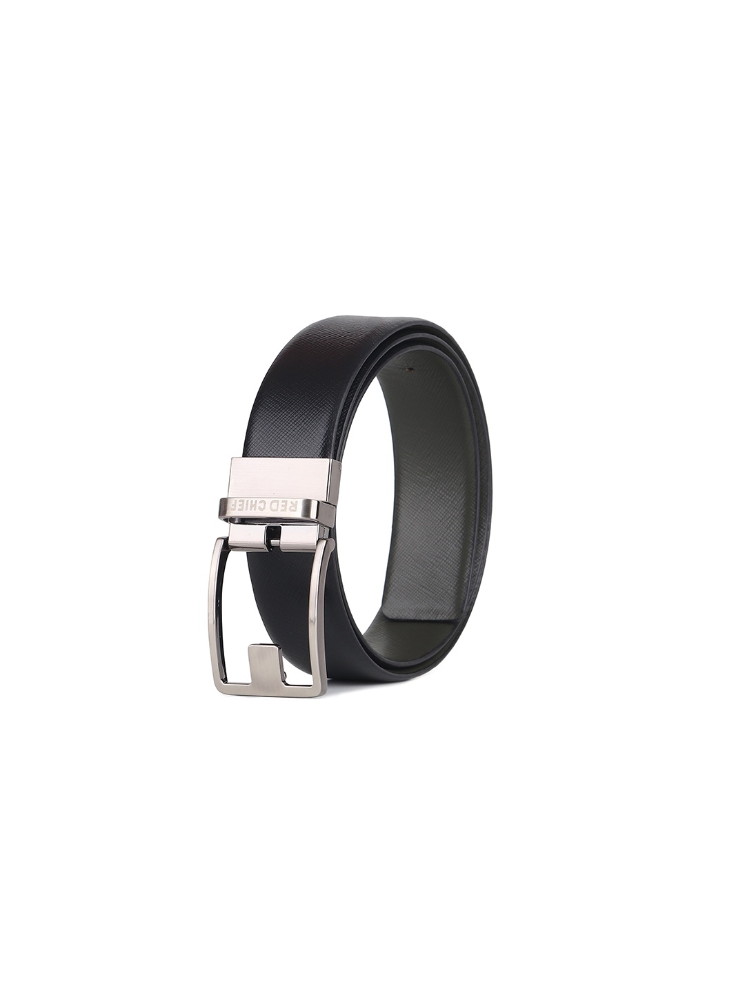 

Red Chief Men Textured Leather Reversible Formal Belt, Black