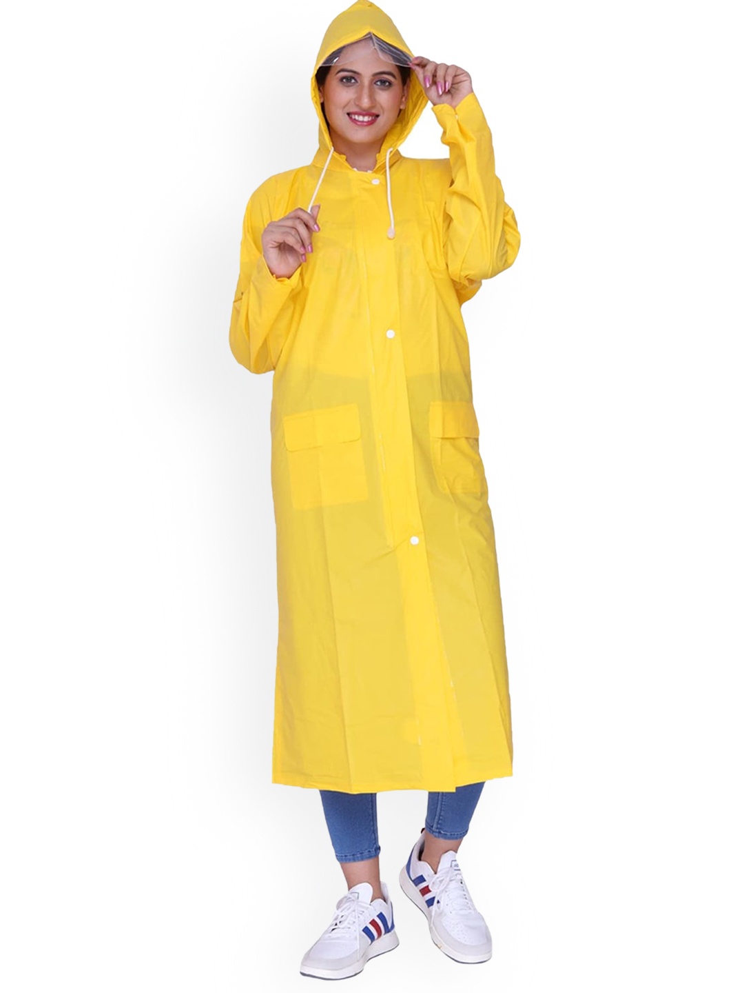 

THE CLOWNFISH Waterproof Hooded Rain Jacket, Yellow