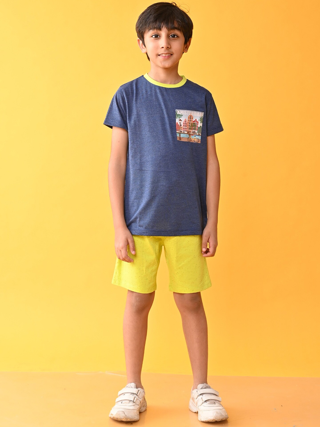 

Anthrilo Boys Printed T-shirt with Shorts, Blue