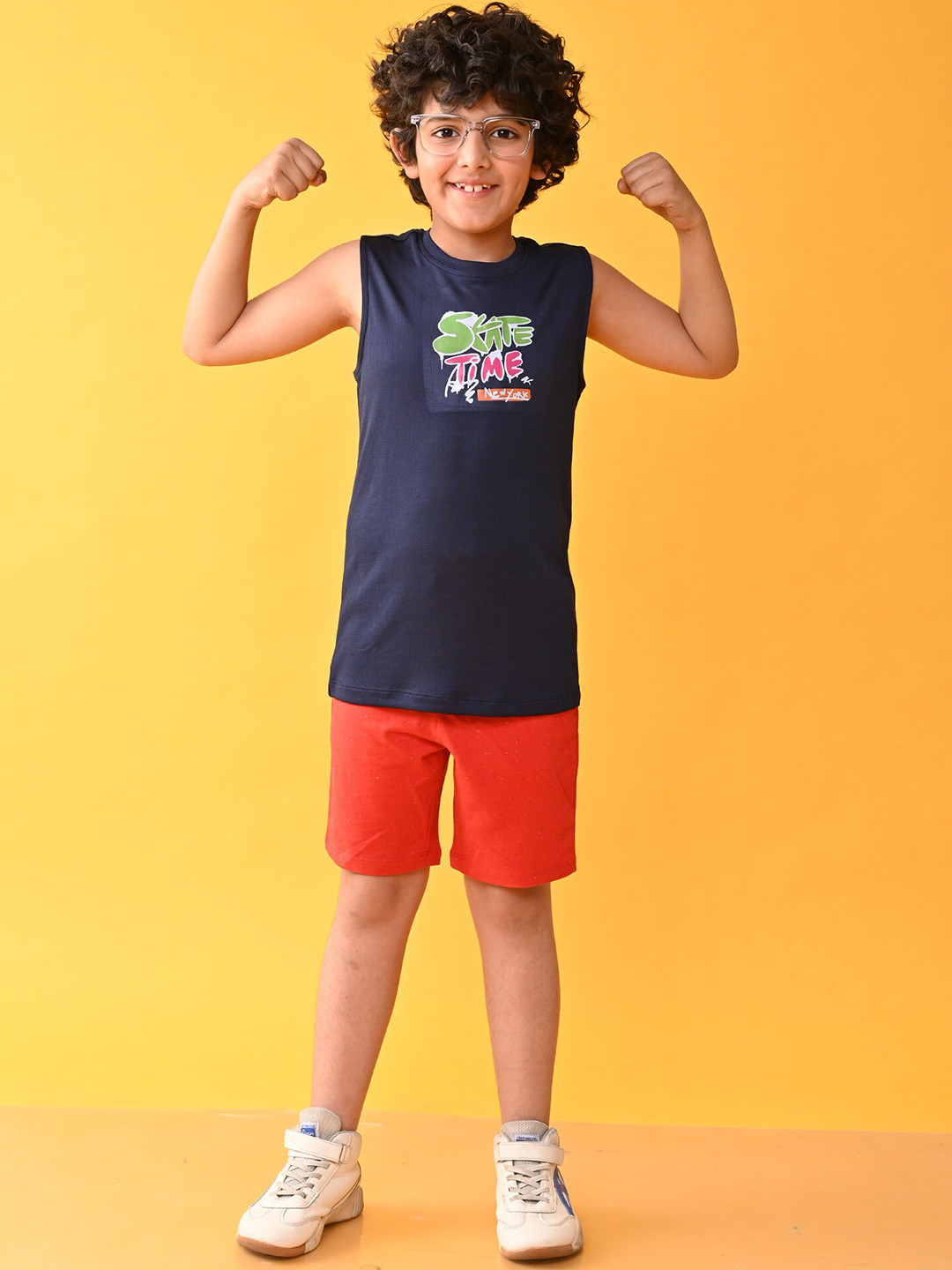 

Anthrilo Boys Printed T-shirt with Shorts, Blue