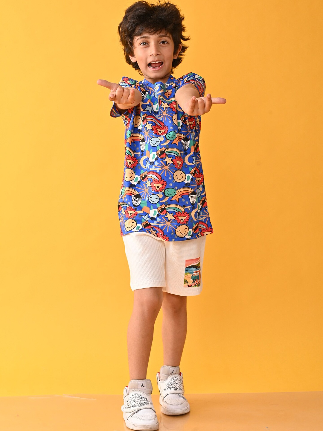 

Anthrilo Boys Printed T-shirt with Shorts, Blue