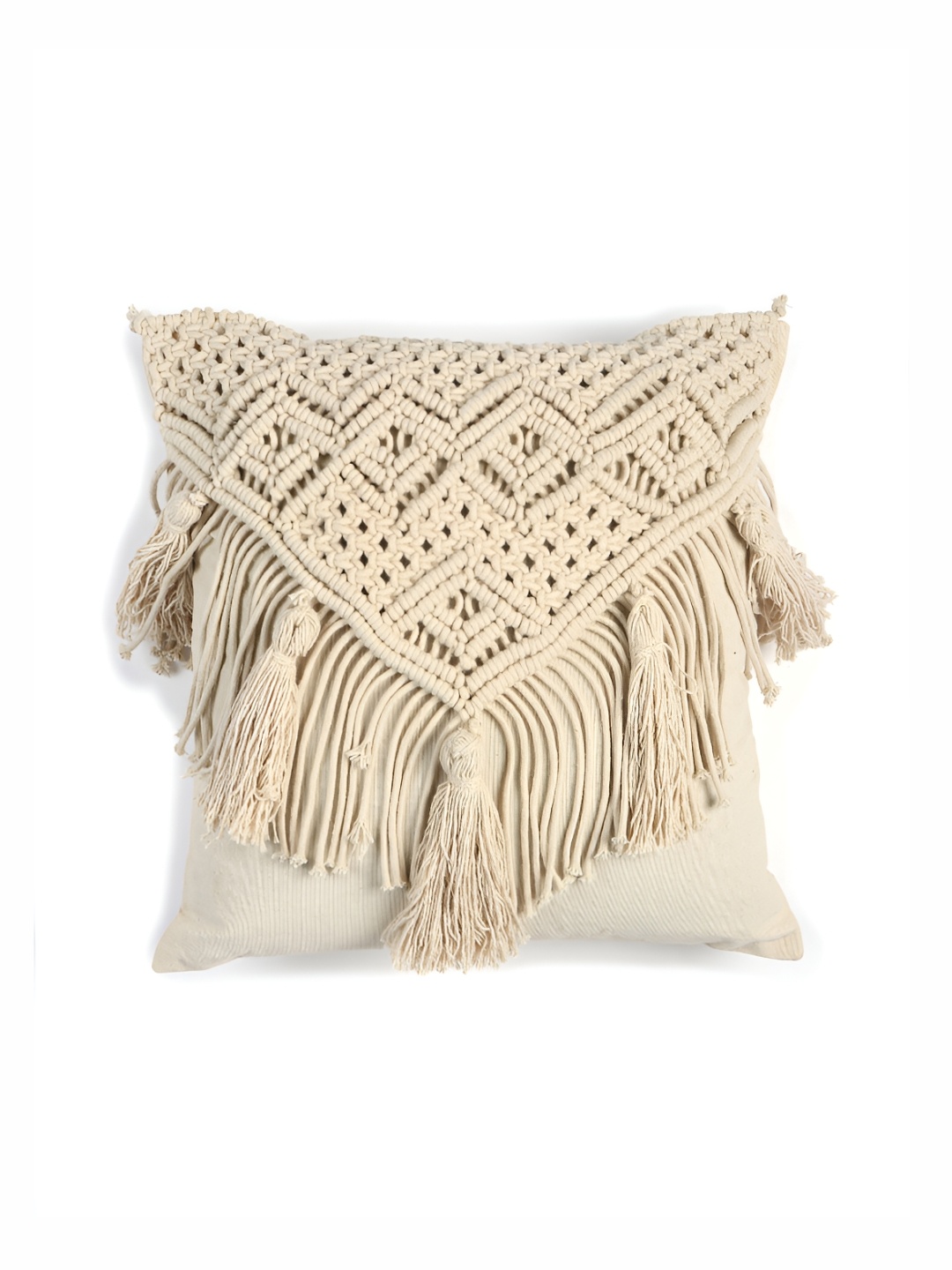 

HABERE INDIA Beige Square Cushion Covers