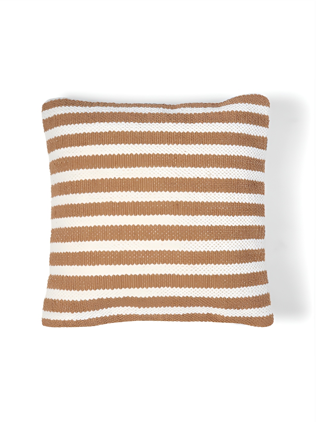 

HABERE INDIA Brown & White Striped Square Cushion Covers