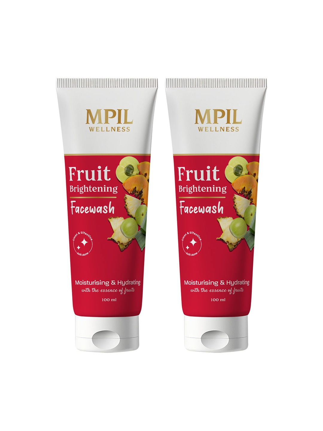 

MPIL WELLNESS Fruit Brightening Face Wash with Neem & Aloevera - 100 ml, Red