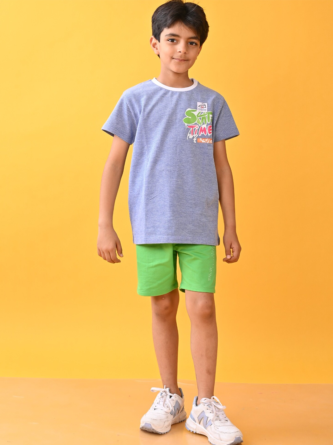 

Anthrilo Boys Printed T-shirt with Shorts, Blue