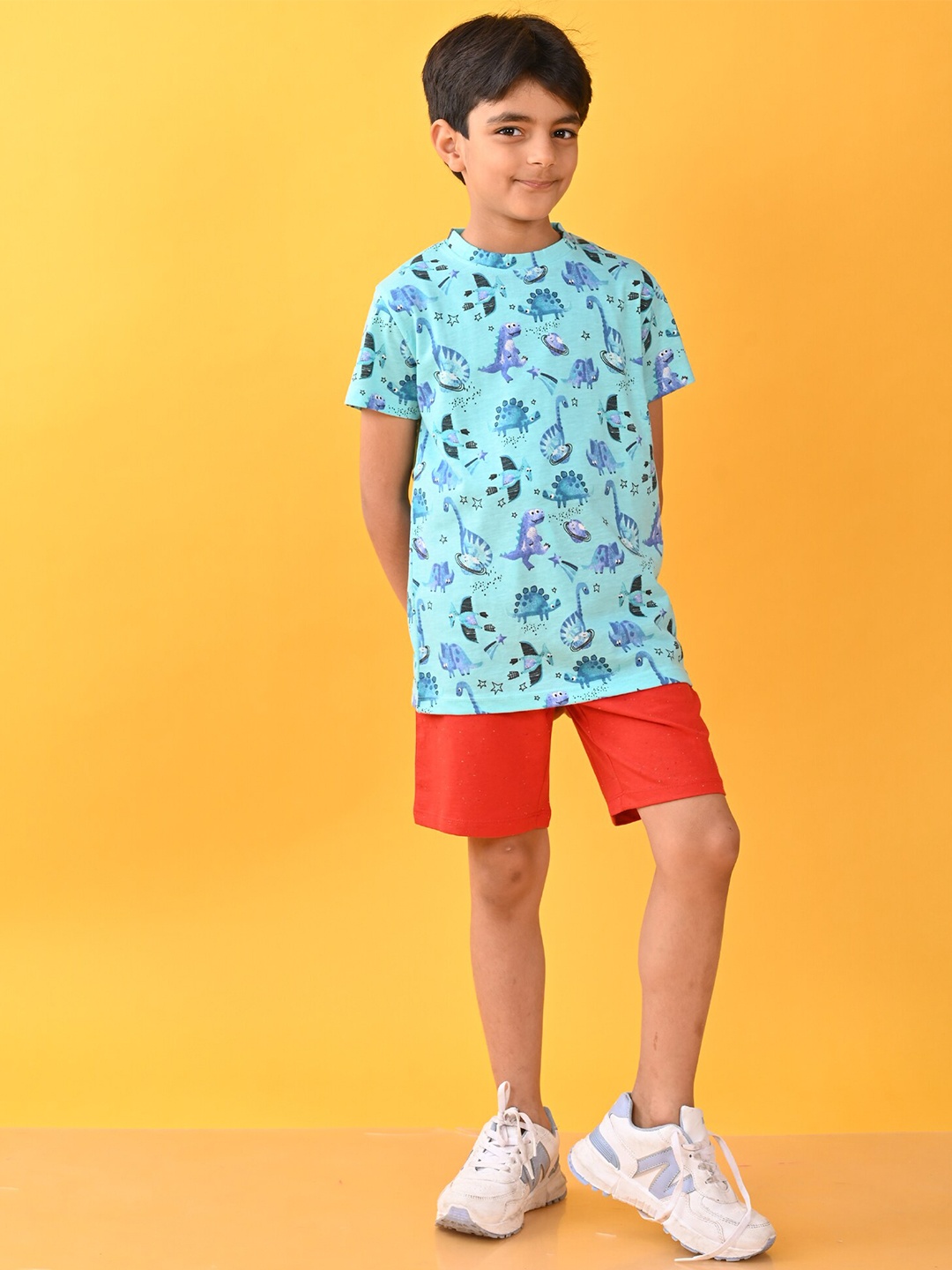 

Anthrilo Boys Printed T-shirt with Shorts, Blue