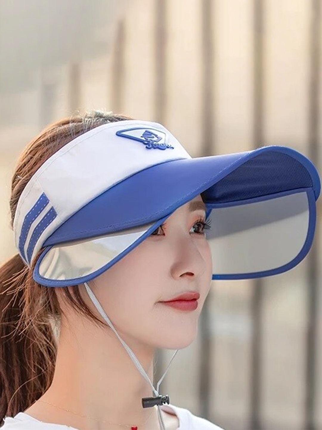 

Alexvyan Women Printed Visor Cap, Blue