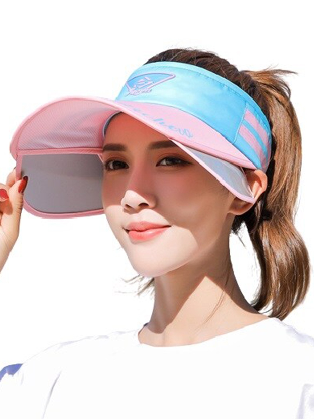 

Alexvyan Women Printed Visor Cap, Pink