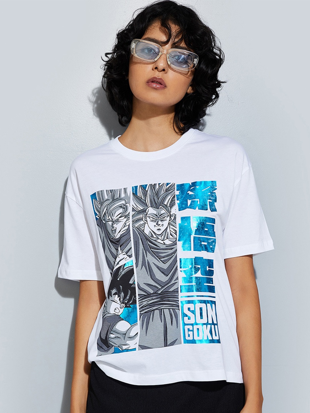 

max URB_N Women Anime Printed T-shirt, White