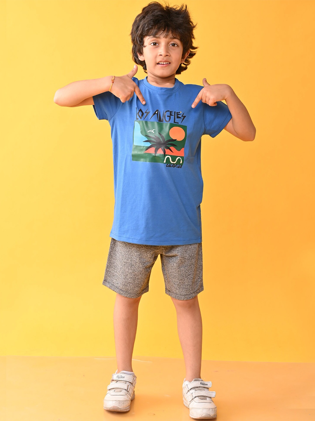 

Anthrilo Boys Printed T-shirt with Shorts, Blue