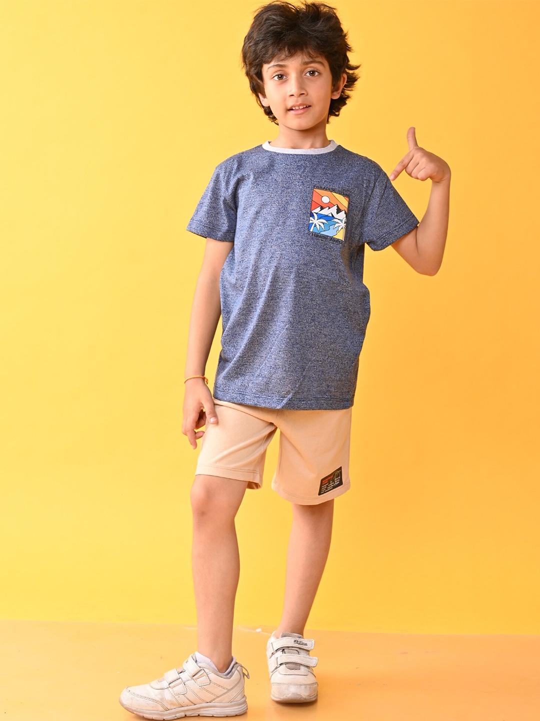 

Anthrilo Boys Printed T-shirt with Shorts, Blue