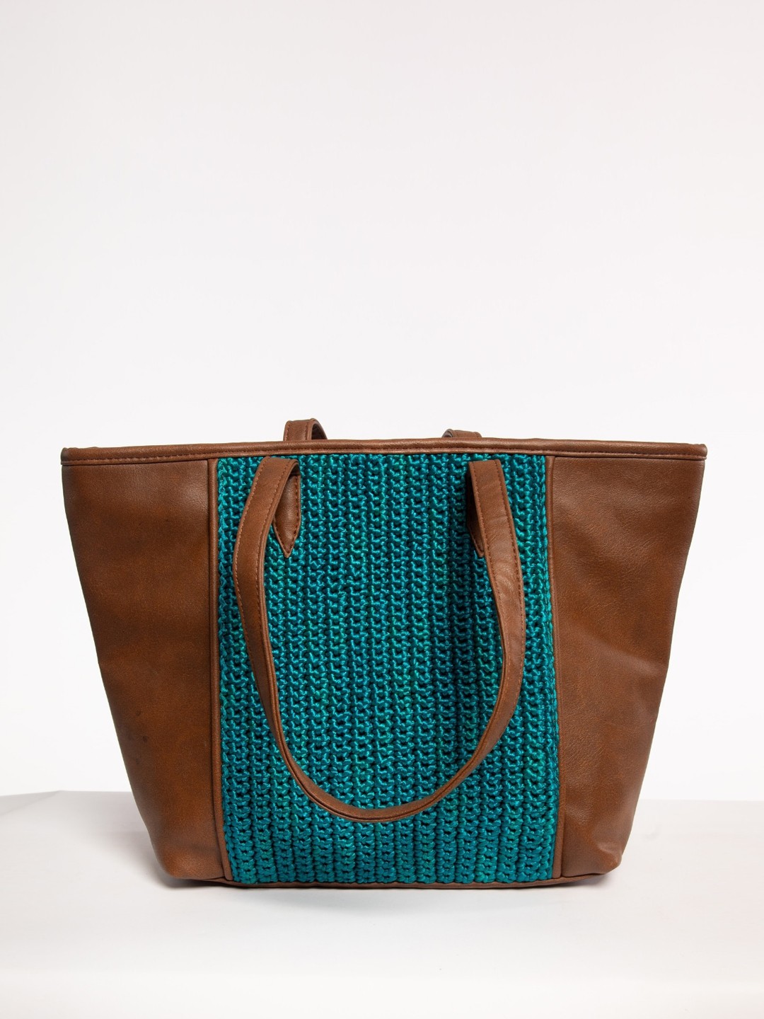 

WABASTA Crochet Oversized Structured Shoulder Bag, Green