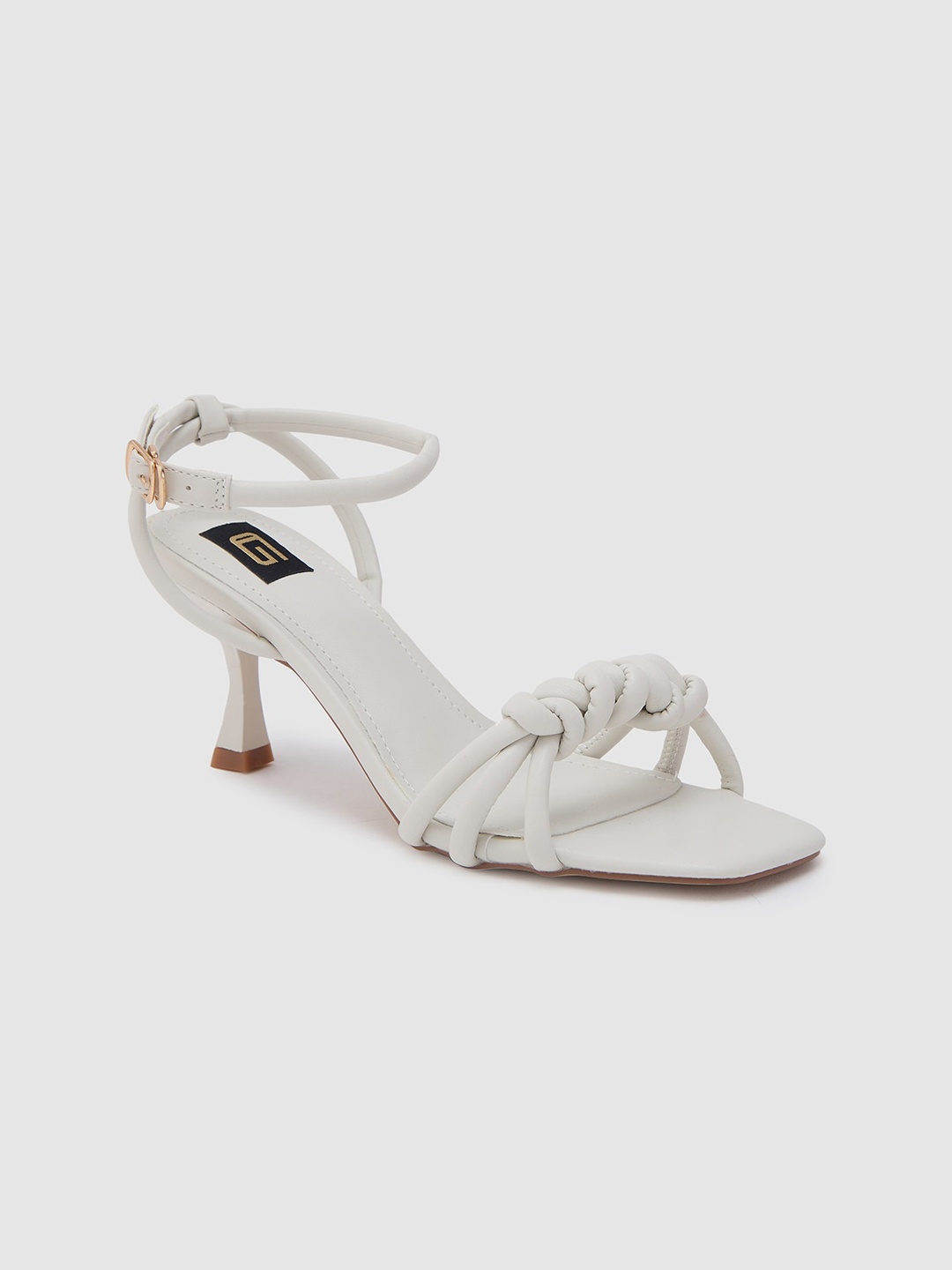 

Sole To Soul White Slim Heeled Sandals