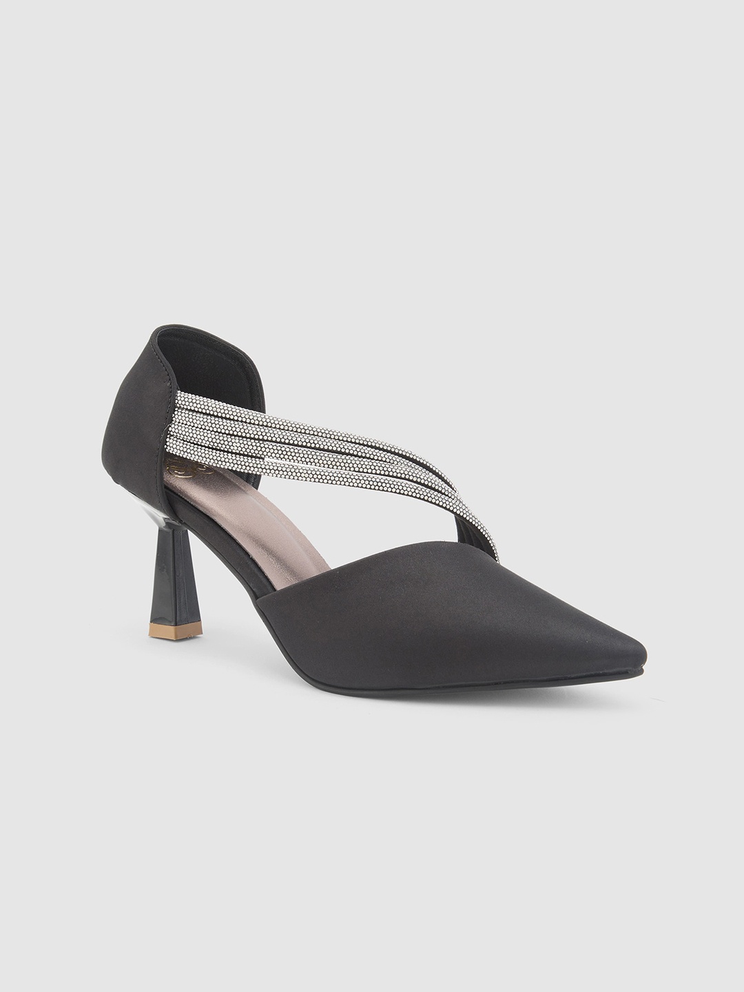 

Sole To Soul Textured Pointed Toe Block Heeled Pumps, Black