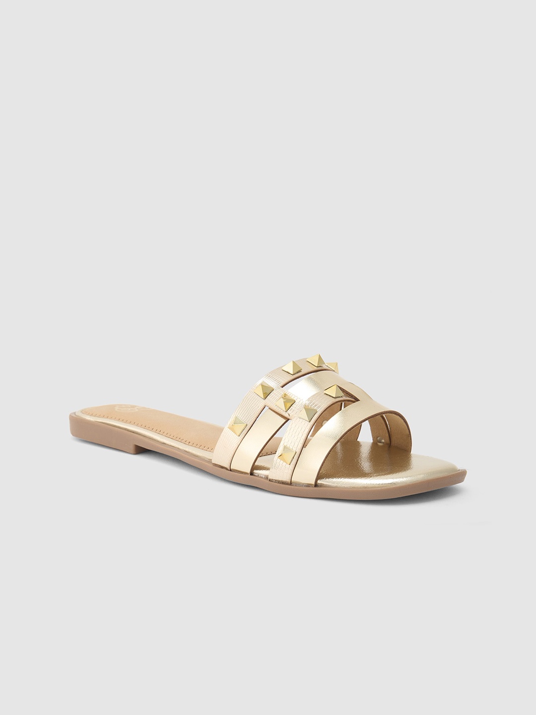 

Sole To Soul Embellished Open Toe Flats, Gold