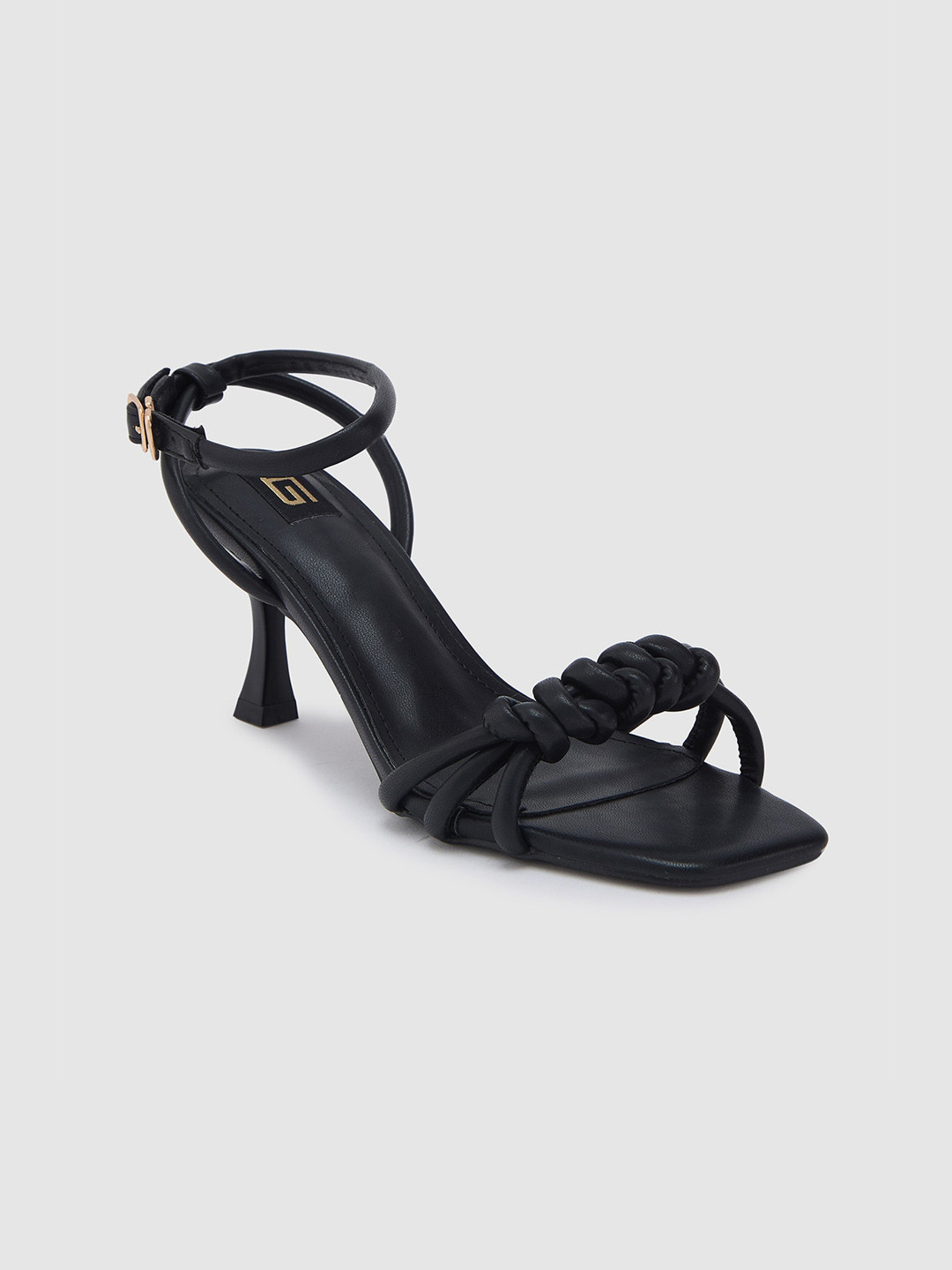 

Sole To Soul Black Open Toe Slim Heels