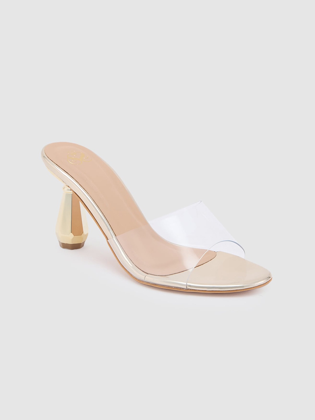 

Sole To Soul Gold Toned Open Toe Block Heels