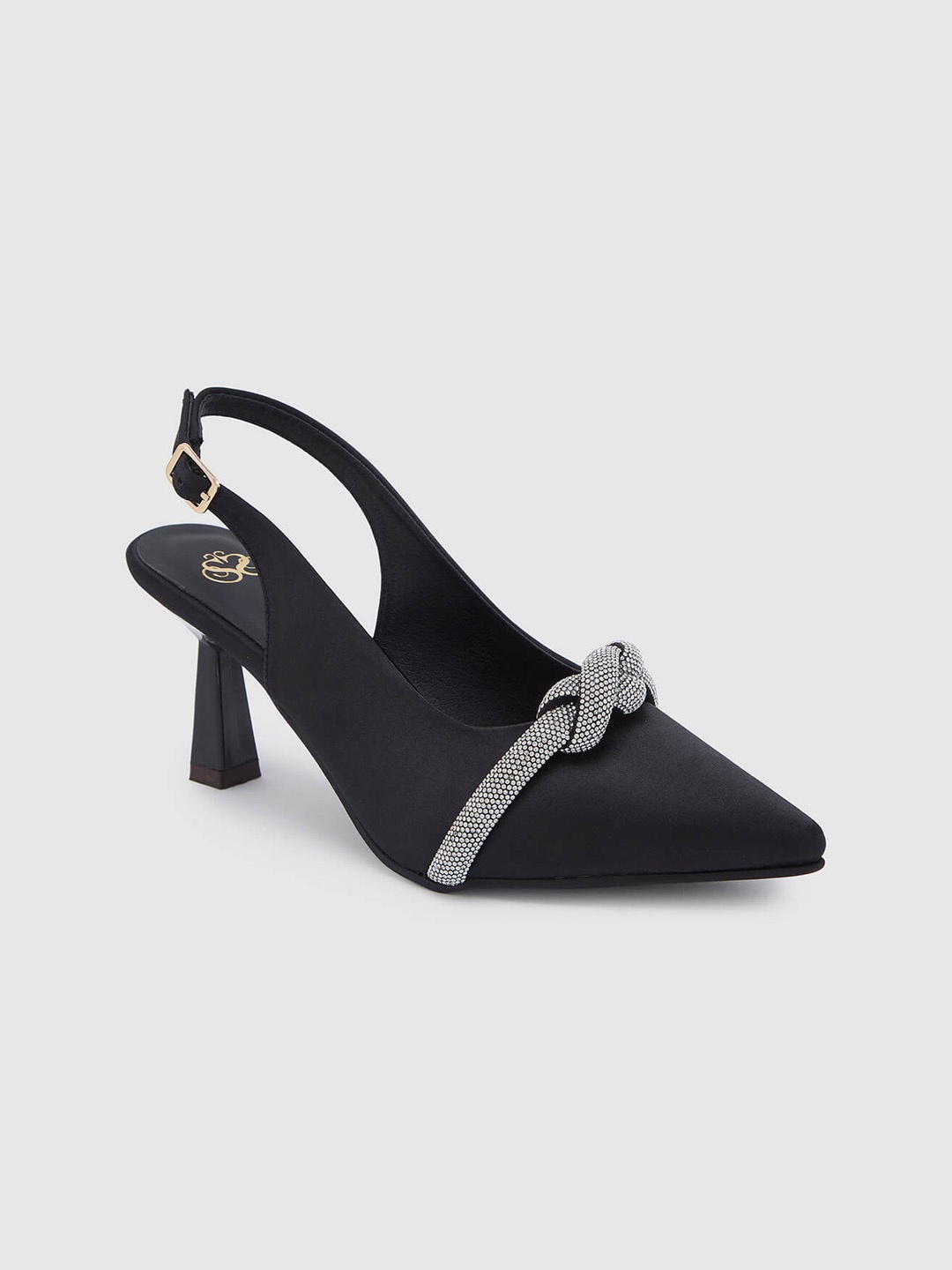 

Sole To Soul Black Embellished Pointed Toe Pumps