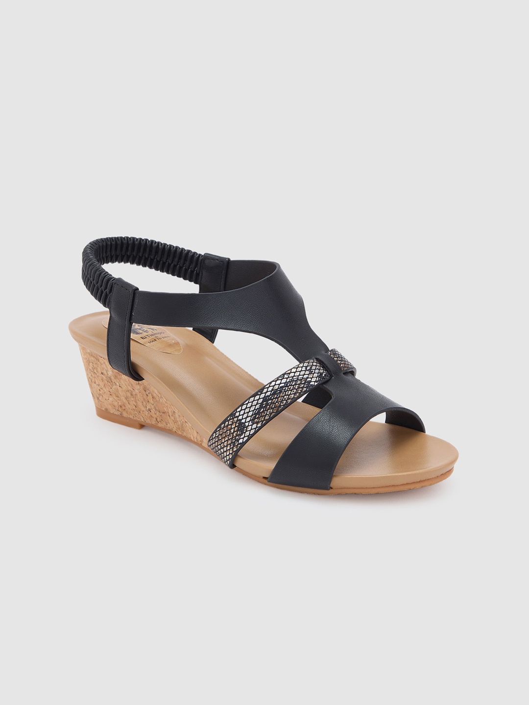 

Sole To Soul Black Colourblocked Wedge Heels