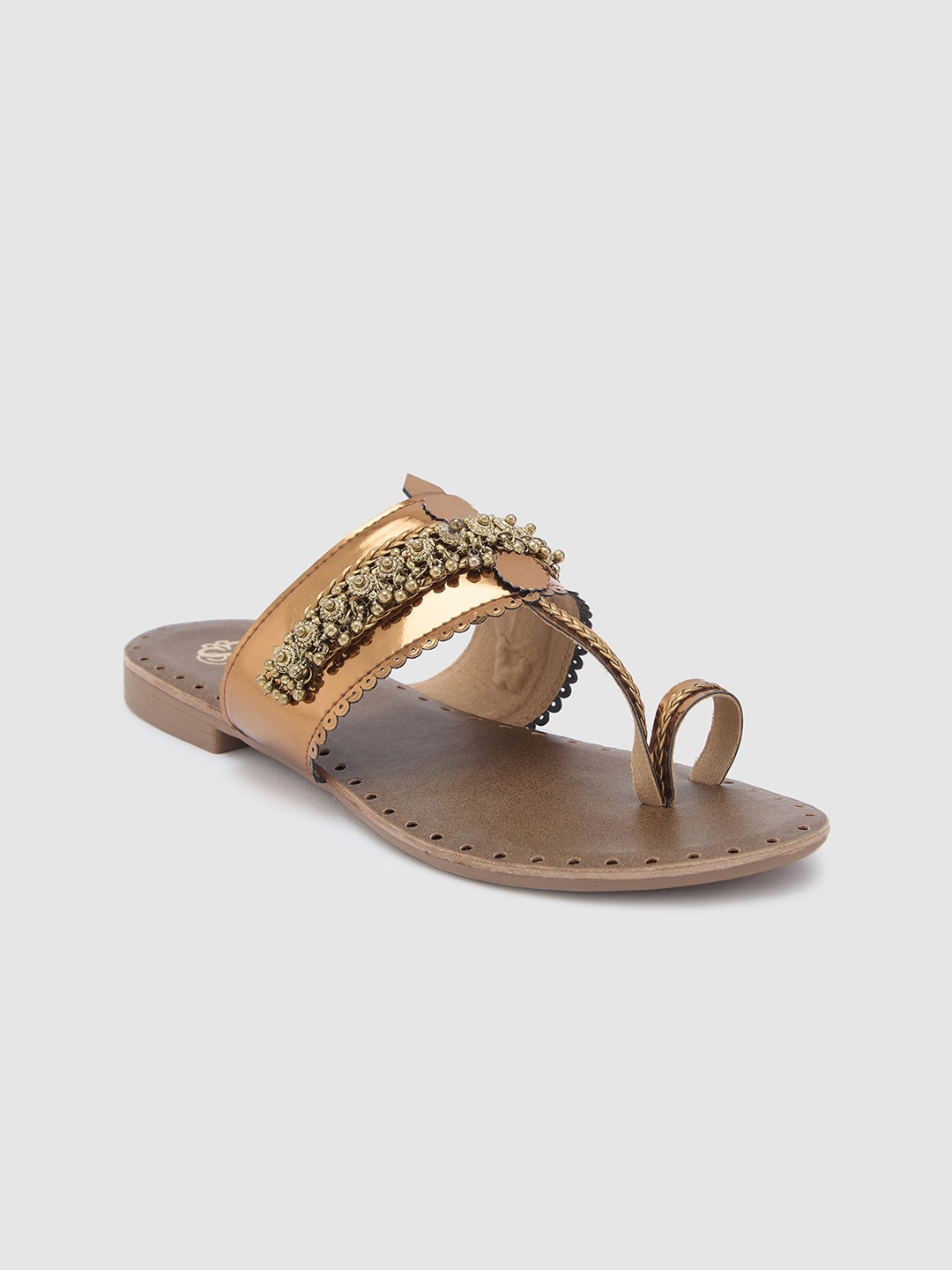 

Sole To Soul Embellished One Toe Flats, Gold