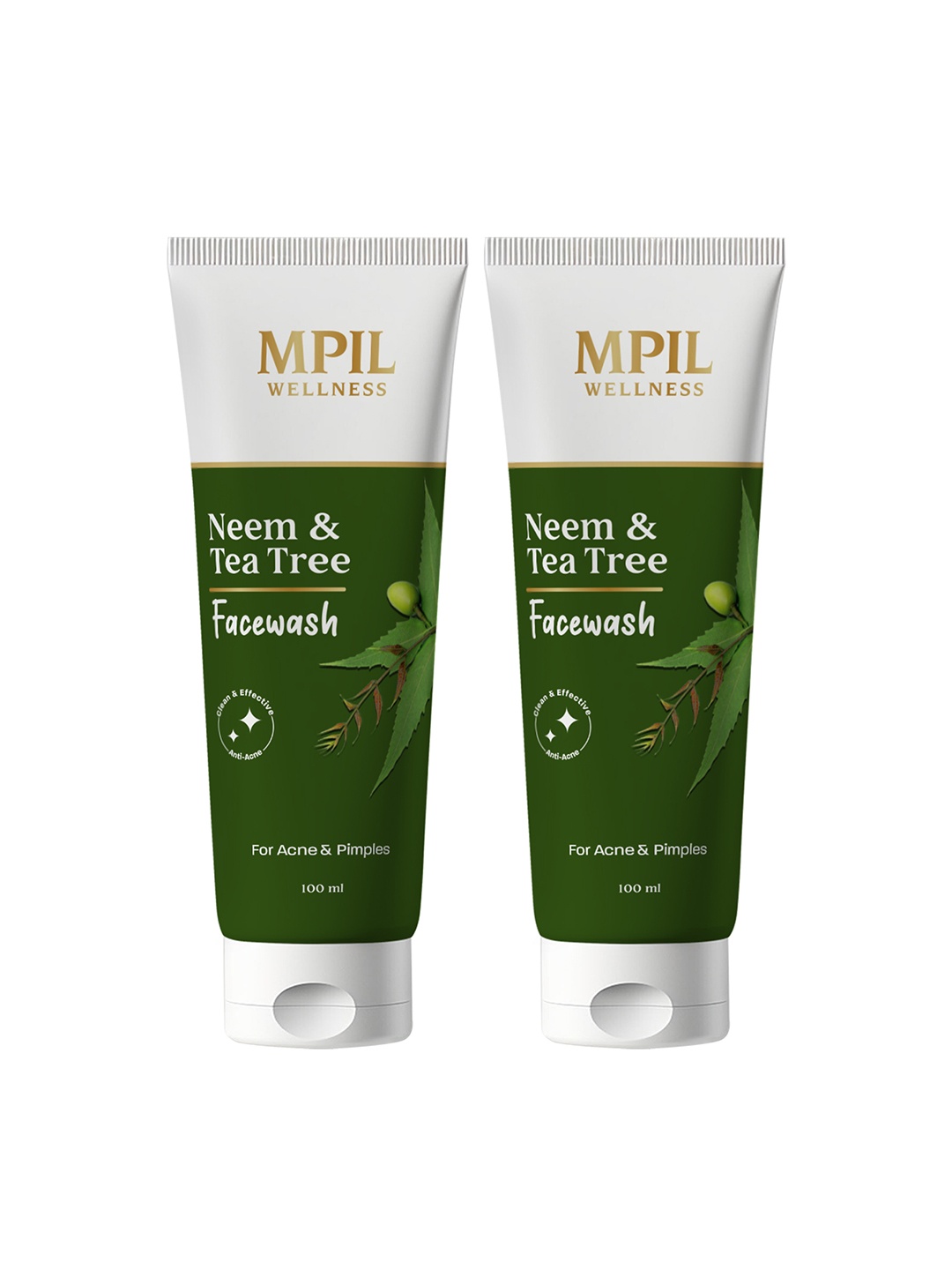 

MPIL WELLNESS Neem & Tea Tree Face Wash for Acne & Pimples - 100 ml, Green