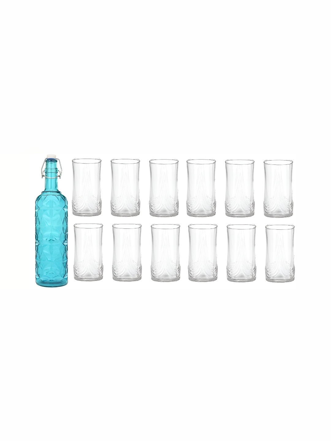 

1ST TIME Blue & Transparent 13 Pieces Bottle & Glasses Set