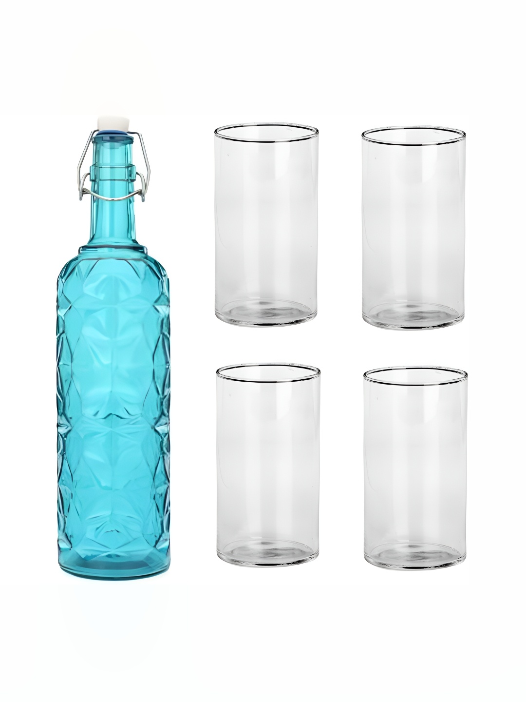 

1ST TIME Blue & Transparent 5 Pieces Bottle & Glasses Set
