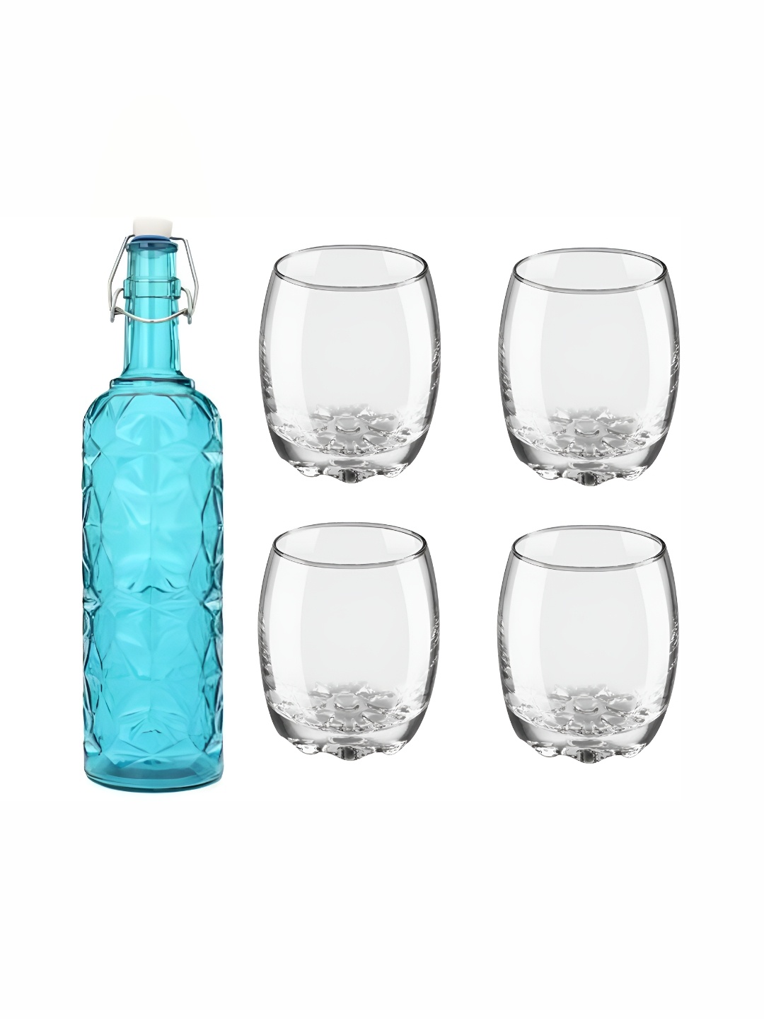 

1ST TIME Blue & Transparent 5 Pieces Bottle & Glasses Set