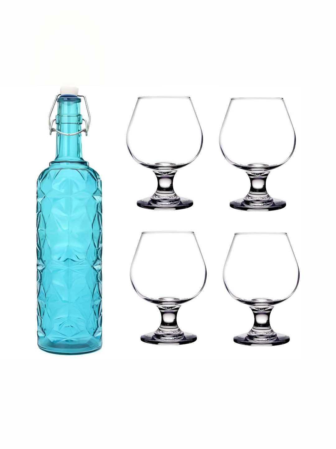 

1ST TIME Blue & Transparent 5 Pieces Bottle & Glasses Set