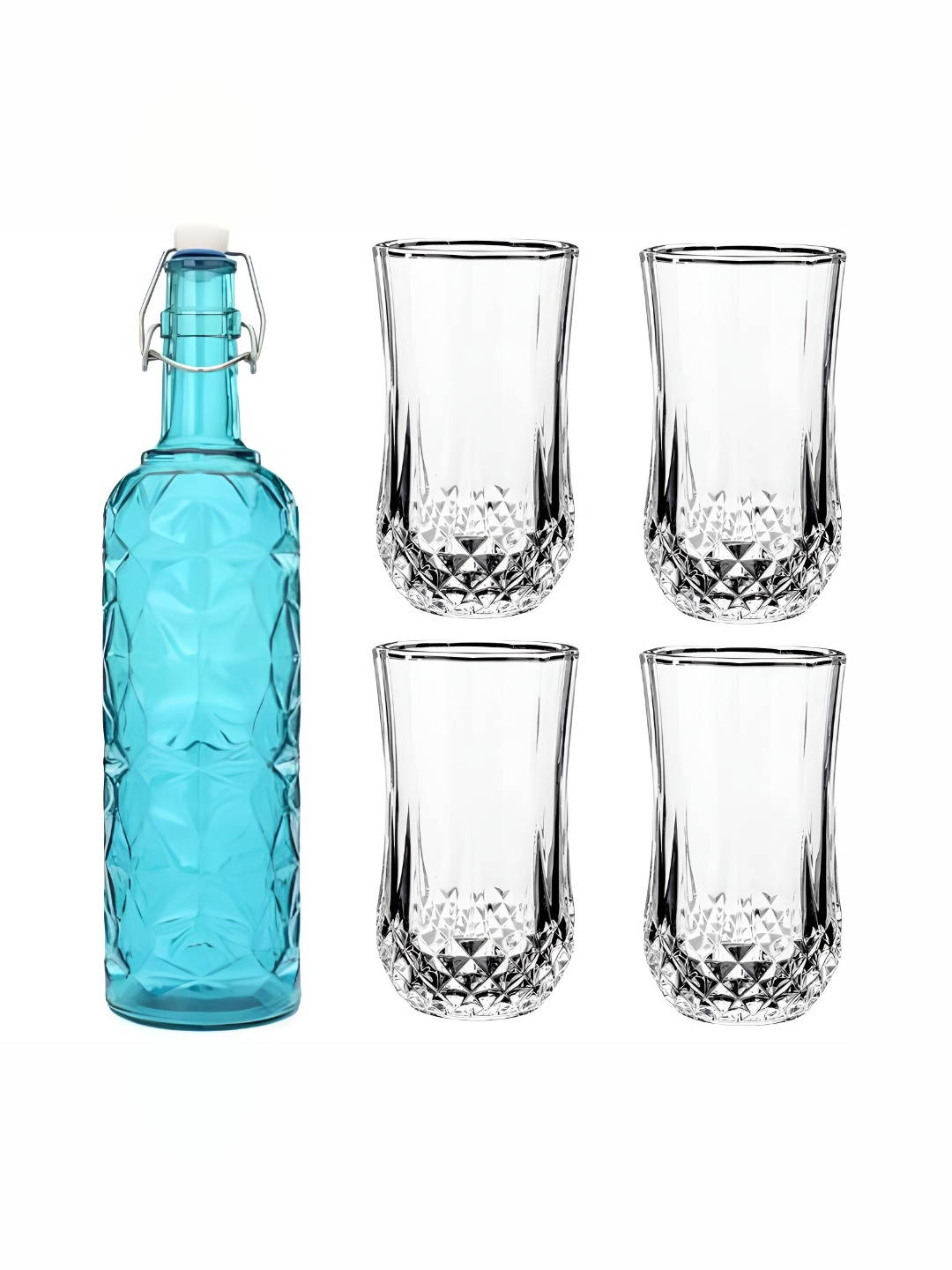 

1ST TIME Blue & Transparent 5-Pcs Bottle & Glasses Set