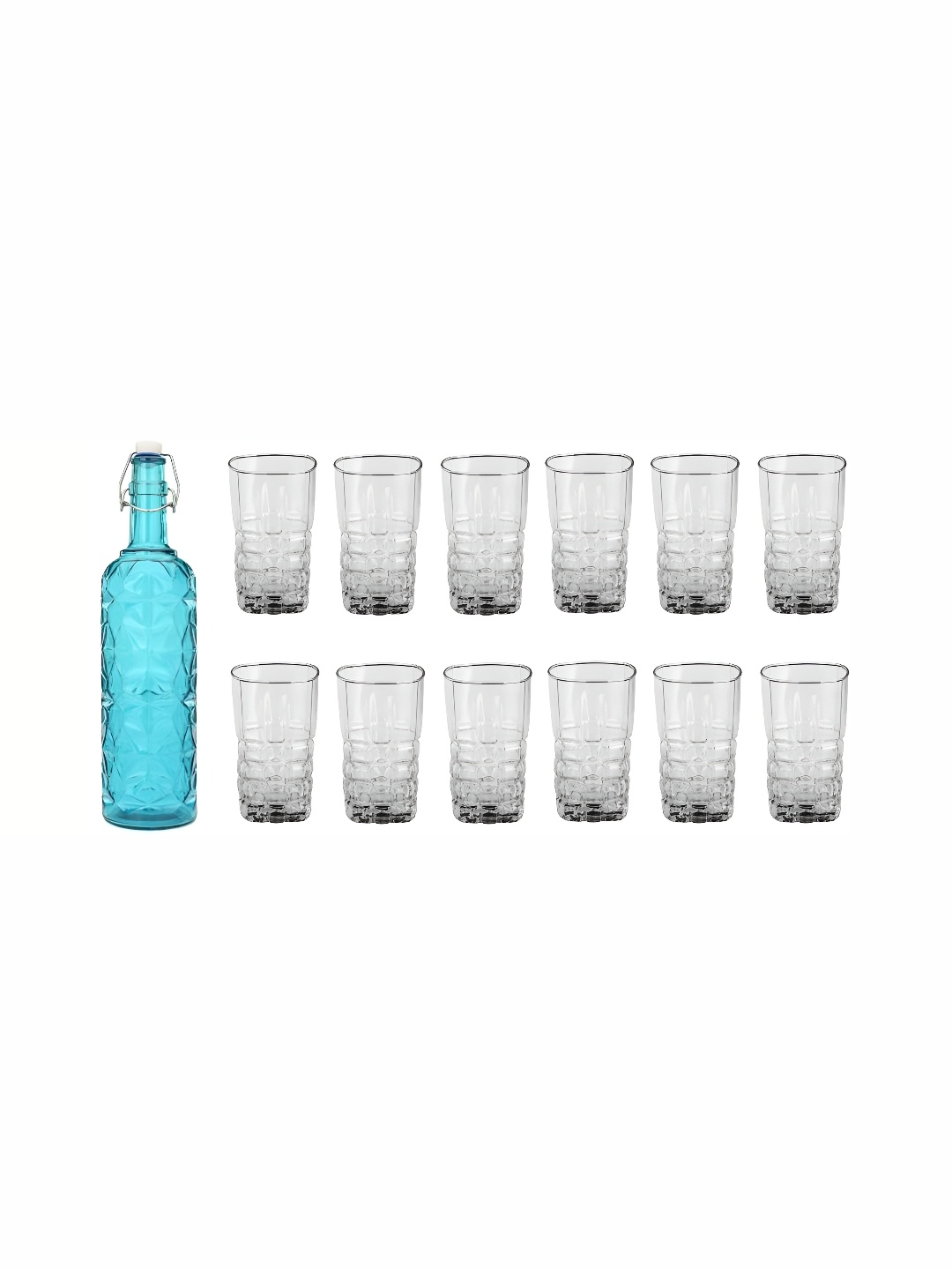 

1ST TIME Blue & Transparent 13 Pieces Water Bottle & Glasses Set