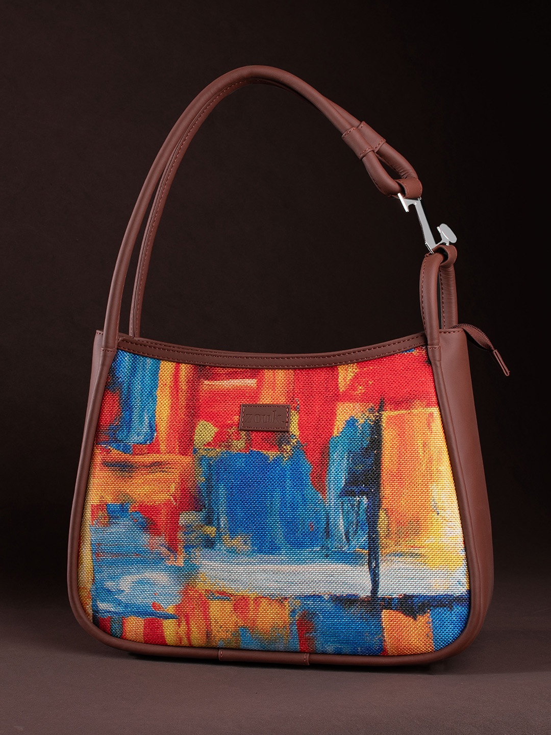 

ZOUK Abstract Amaze Printed Sleek Handheld Bag, Red