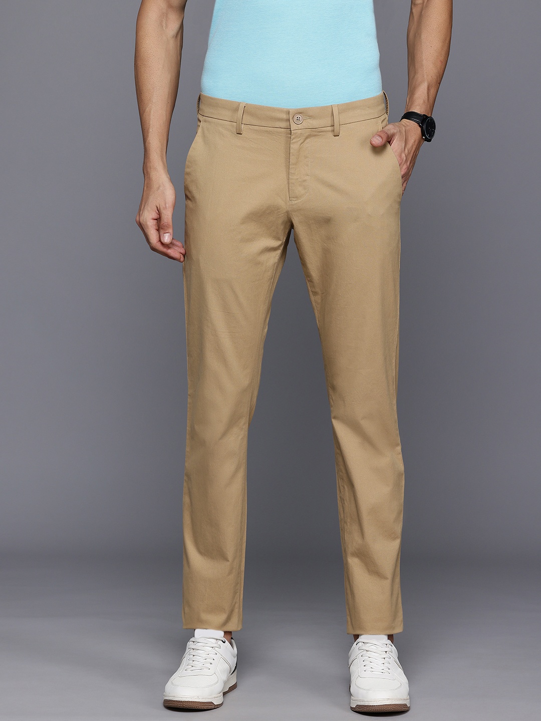 

Allen Solly Men Smart Slim Fit Chinos Trousers, Khaki