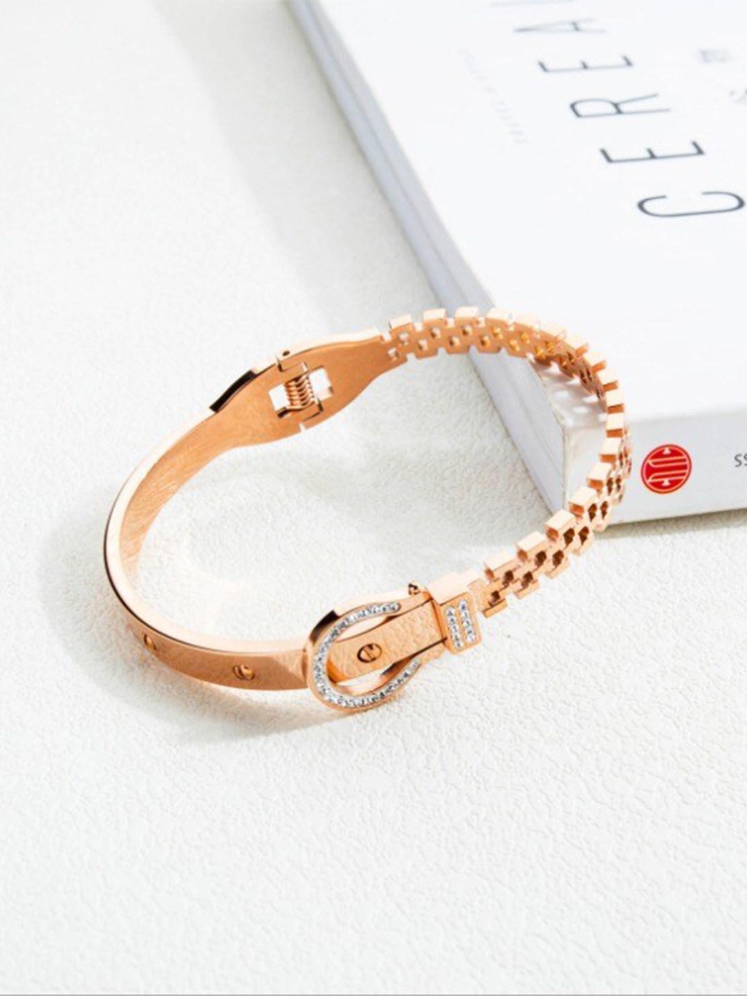 

VIEN Women Rose Gold-Plated Bangle-Style Bracelet