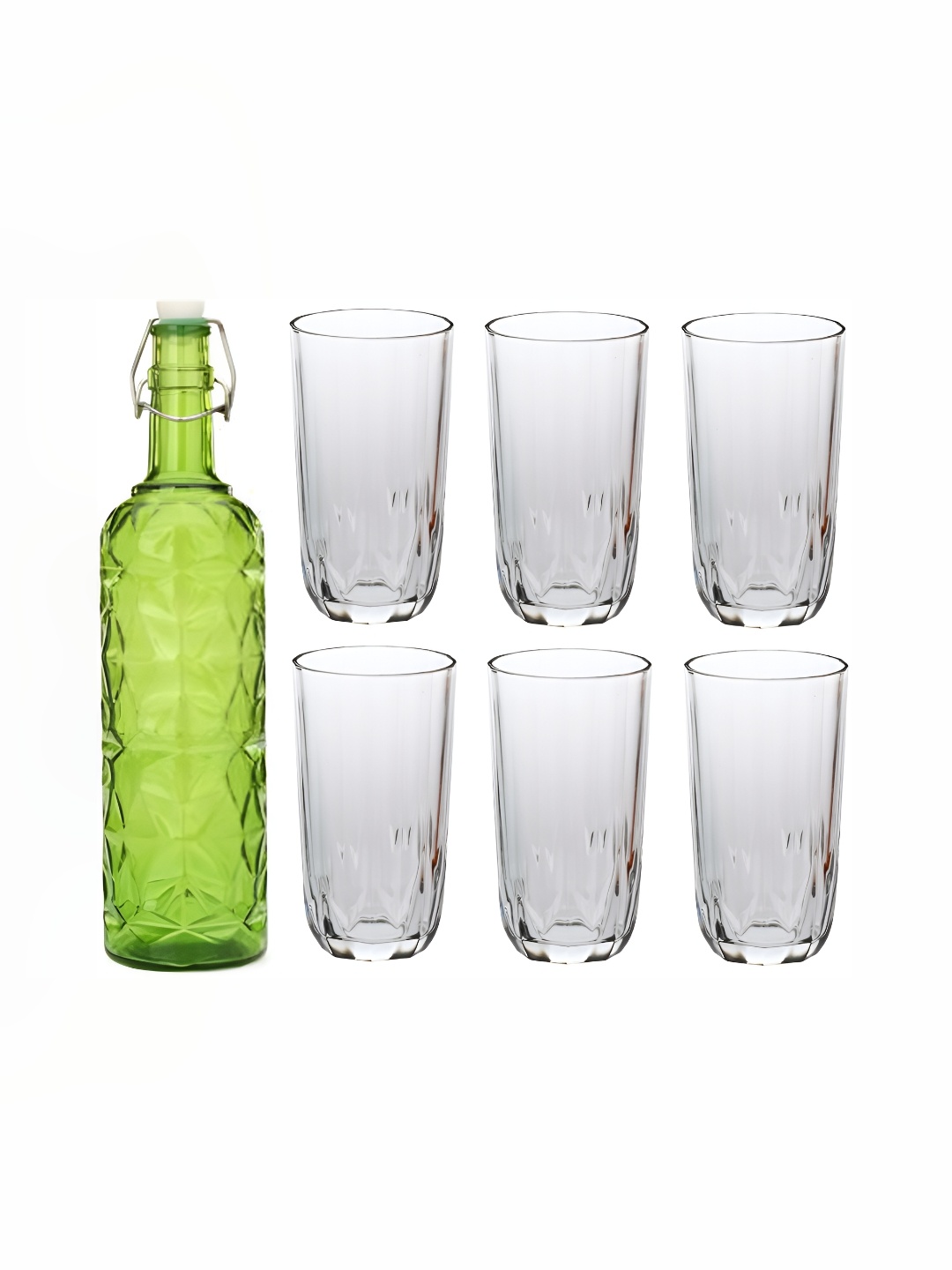 

1ST TIME Green & Transparent 7-Pcs Bottle & Glasses Set
