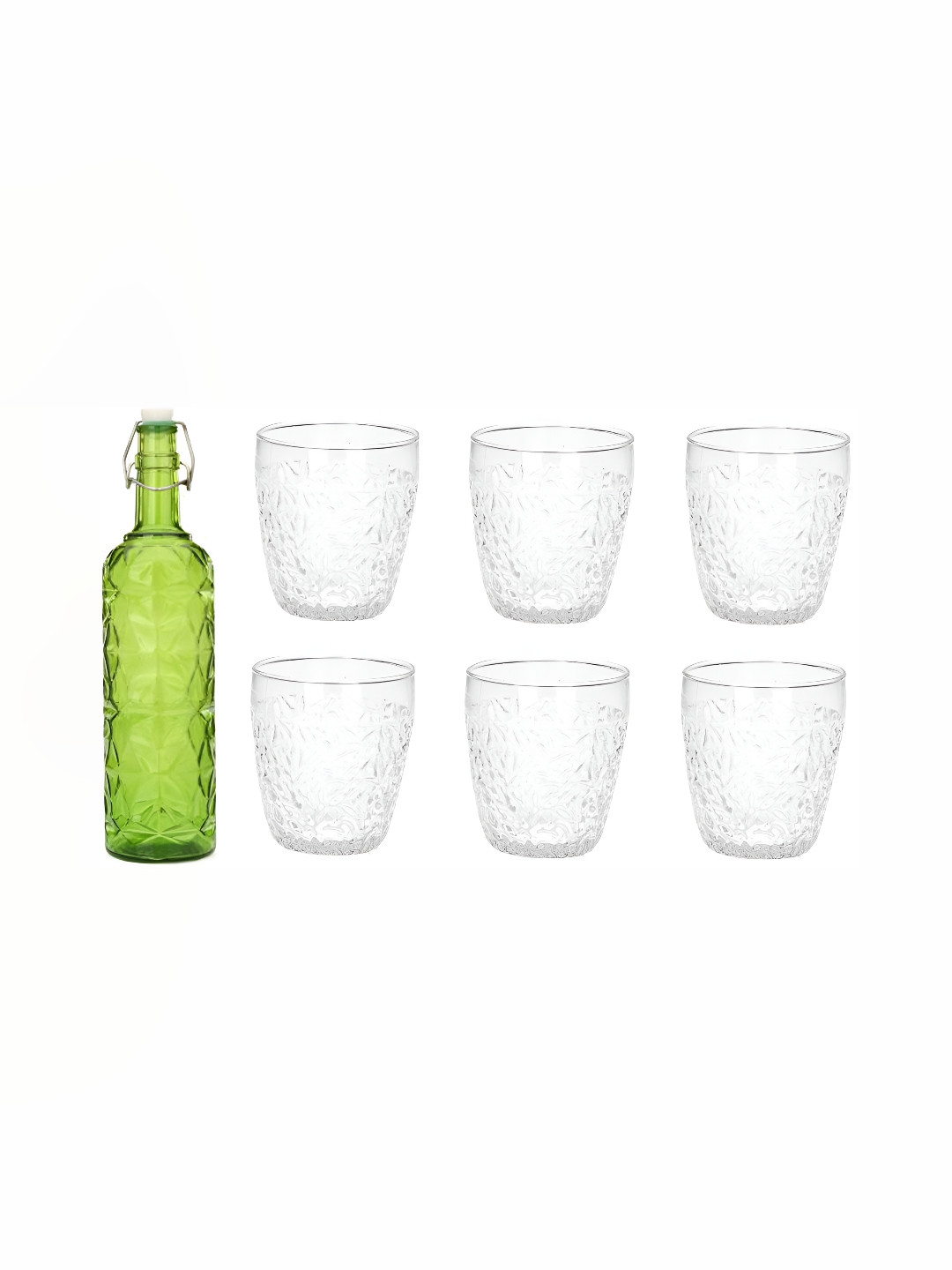 

1ST TIME Green & Transparent 7-Pcs Bottle & Glasses Set